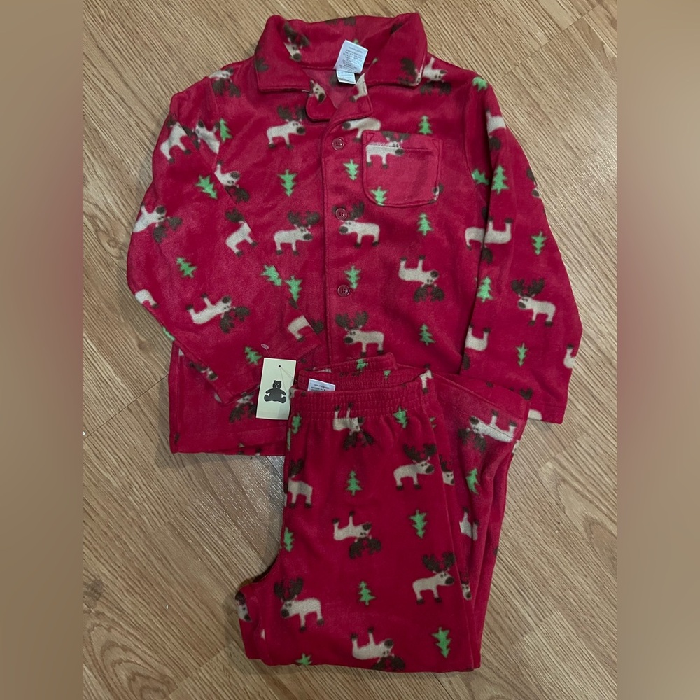 NWT babyGap Fleece Moose pajamas 3 Toddler
